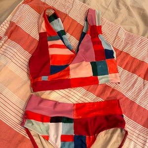 Multicolor Nani swimsuit top and bottoms size XS.